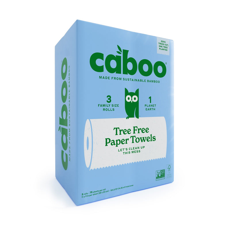 Caboo Roll Towel 3pack 75 sheet plastic free