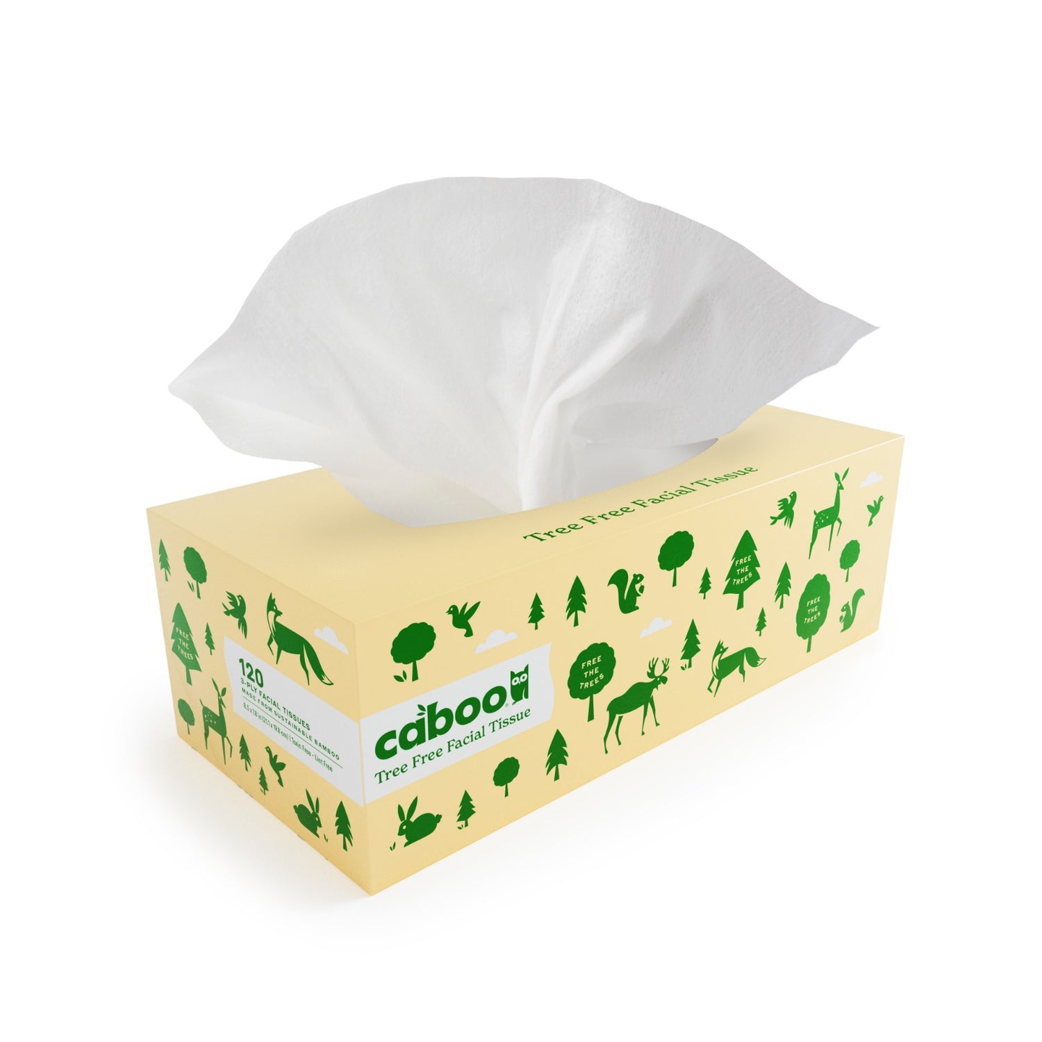 Caboo Flat Box Facial Tissue 120ct 3ply