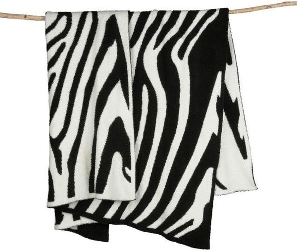 In The Wild Receiving Blanket White/Midnight-Zebra