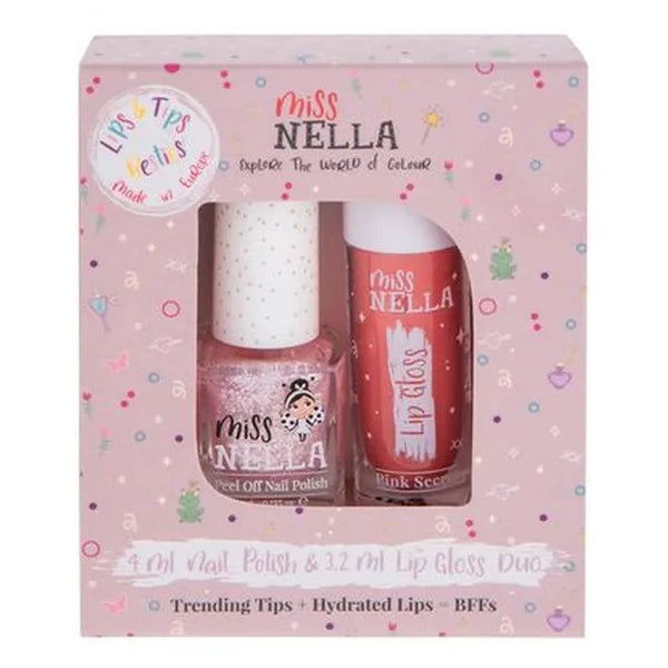 Miss Nella - Itzy Glitzy Hippo Nail Polish & Pink Secret Lip Gloss