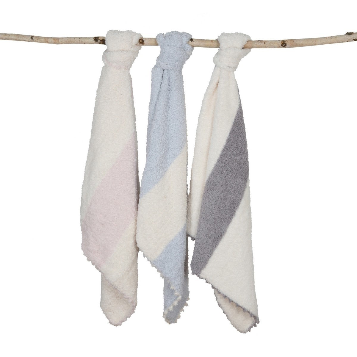 BAREFOOT DREAMS COZY CHIC STRIPPED RECEIVING BLANKET